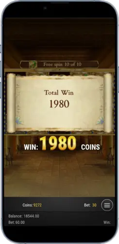 Book of Dead total win screen